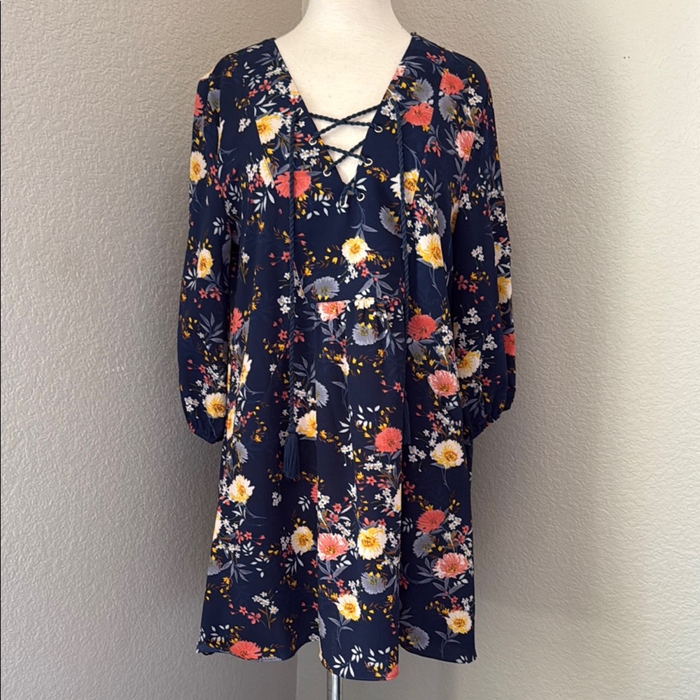 Jodifl Floral Navy Tunic Dress